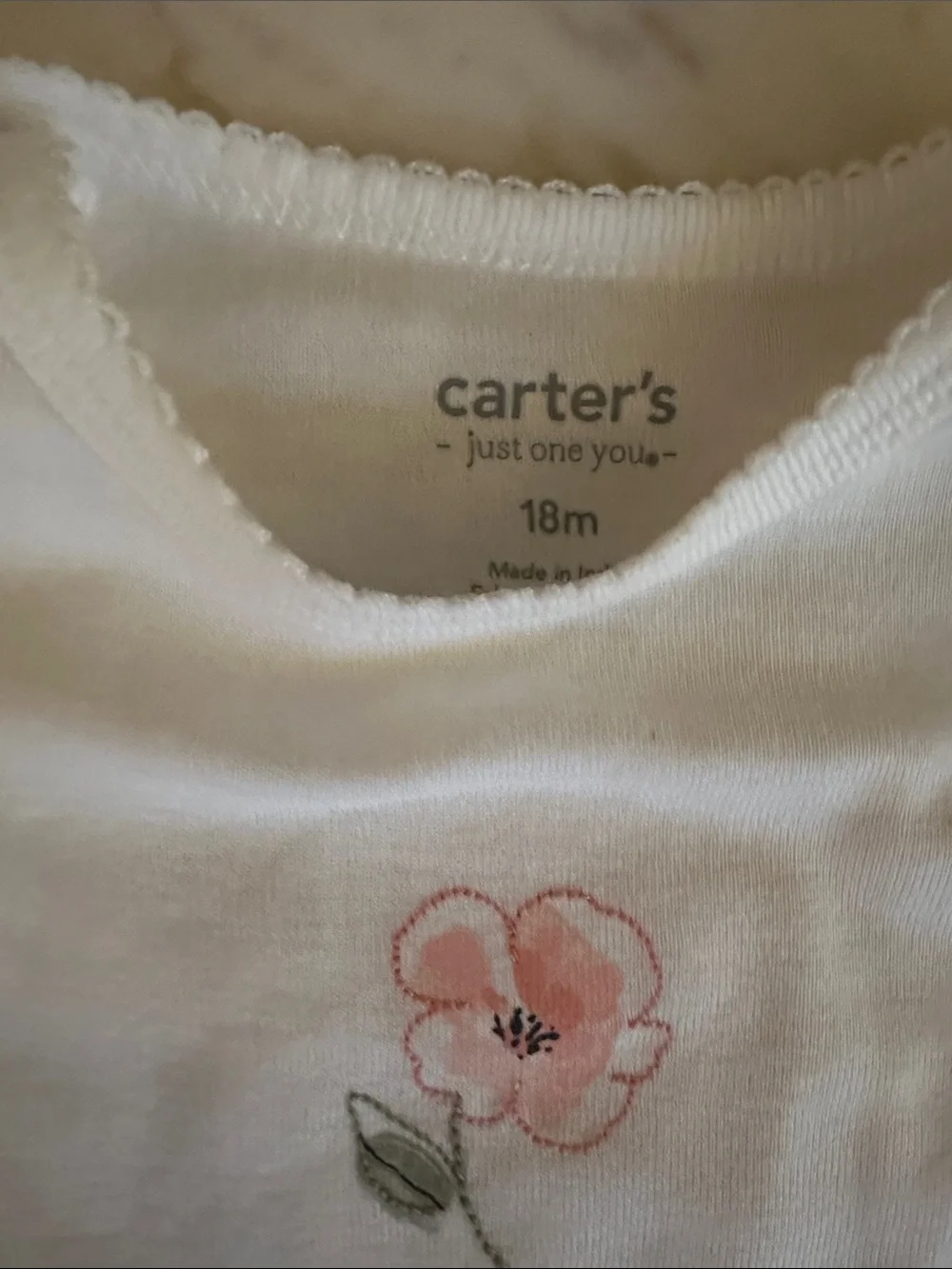 Carter's Cream Floral Sweater Set with Pink & Navy Pants